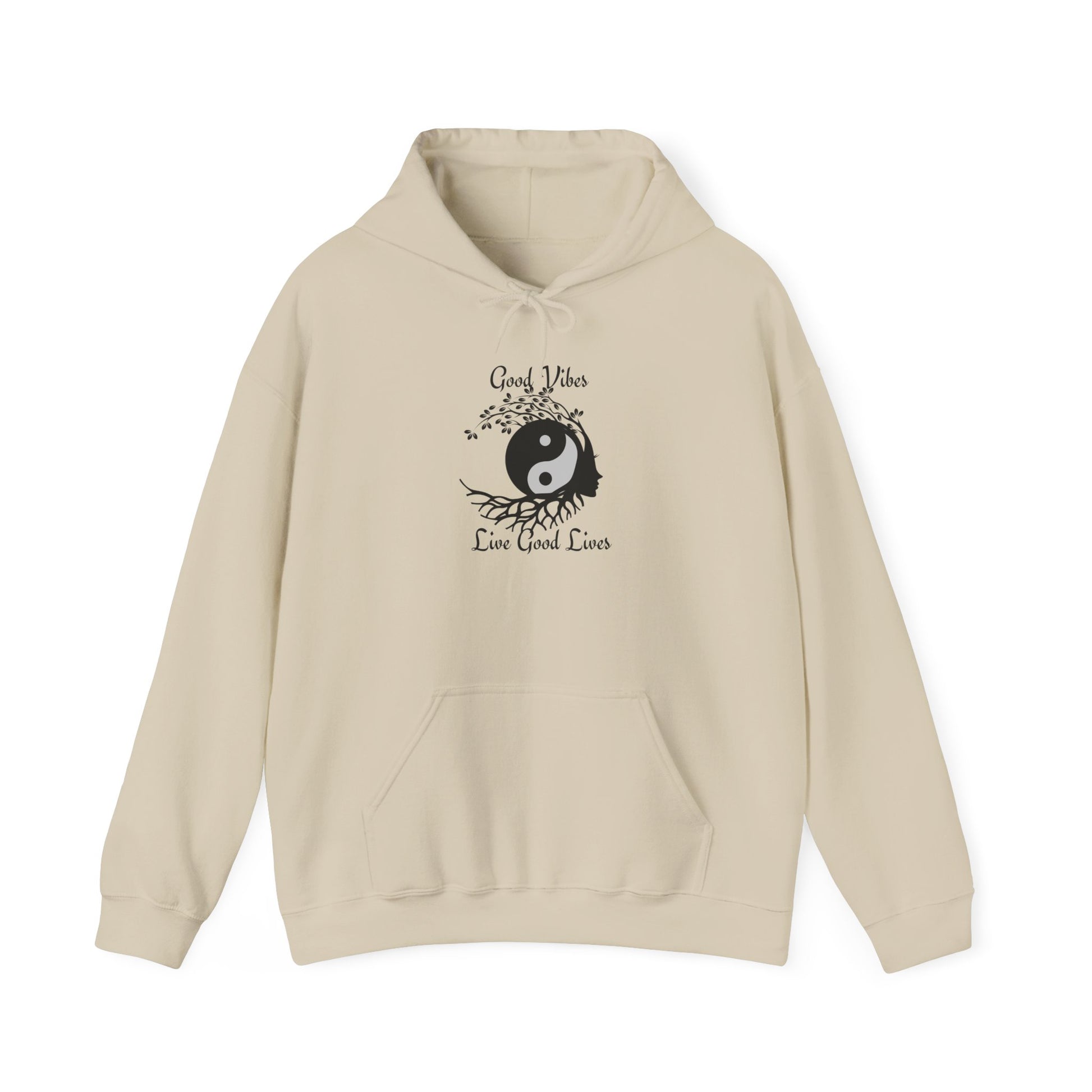 Good Vibes Hoodie – Manifestation & Mindfulness Apparel Sand