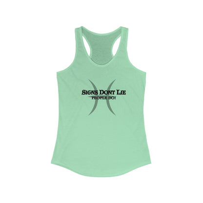 Signs Don't Lie, People Do! Zodiac Tank Top Solid Mint