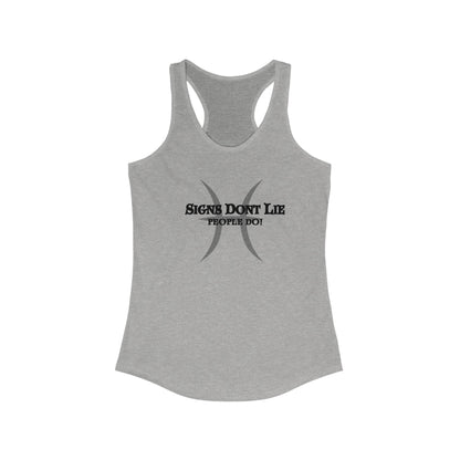 Signs Don't Lie, People Do! Zodiac Tank Top Heather Grey