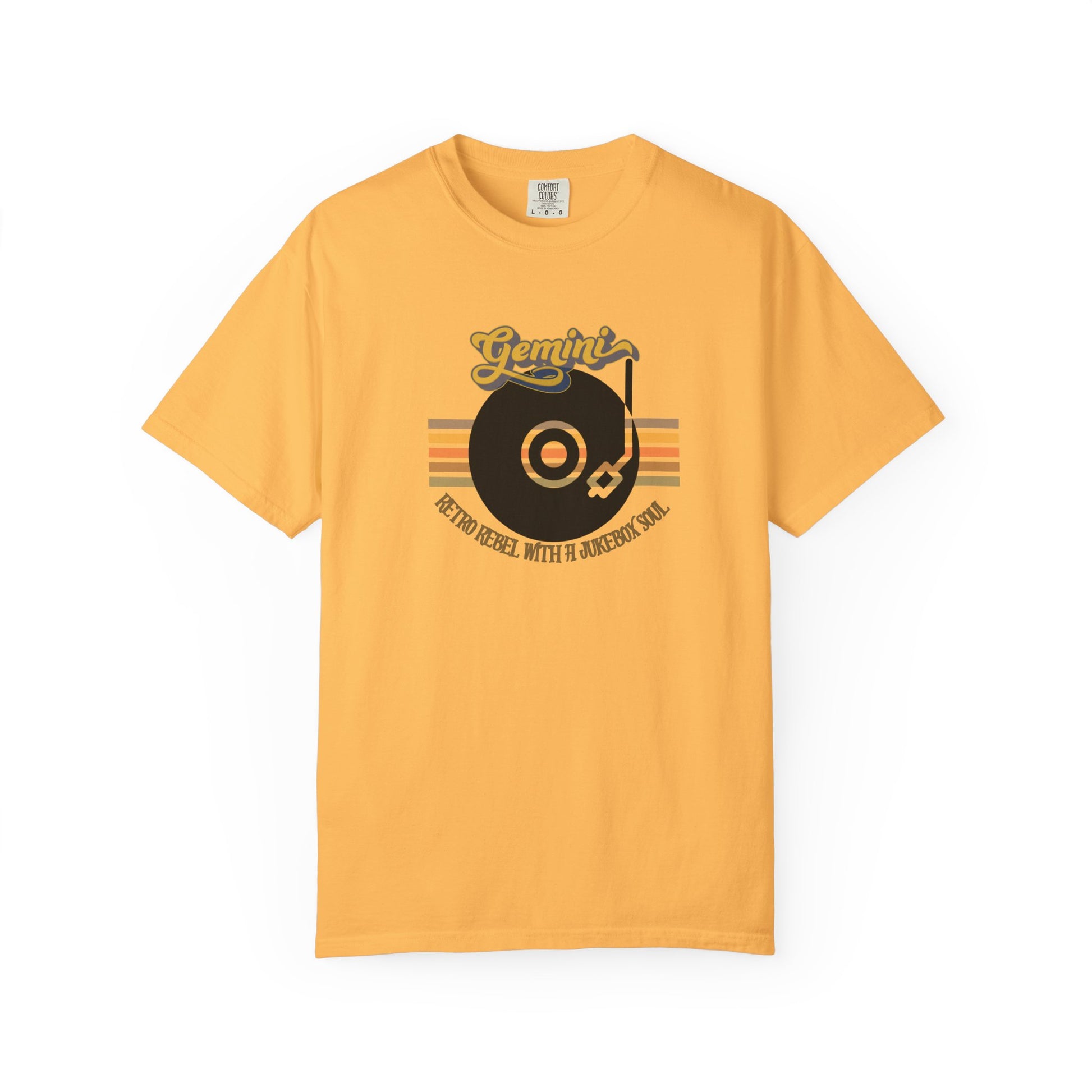 Gemini Retro T-shirt | Vinyl Record| Jukebox Rebel Citrus