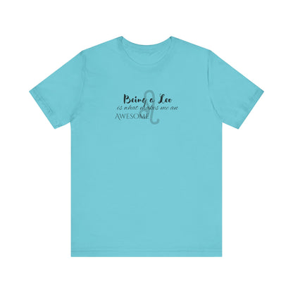 Awesome Unisex Leo Tshirt | Horoscope Profession Tee Turquoise