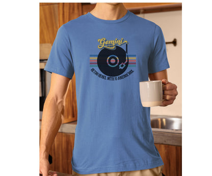 Gemini Retro T-shirt | Vinyl Record| Jukebox Rebel