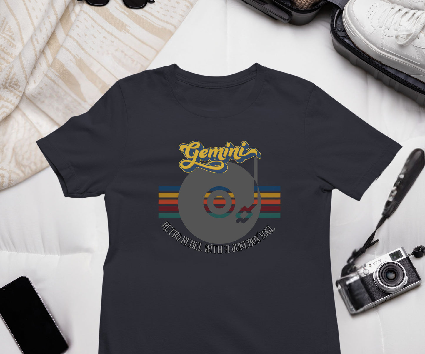 Gemini Retro T-shirt | Vinyl Record| Jukebox Rebel