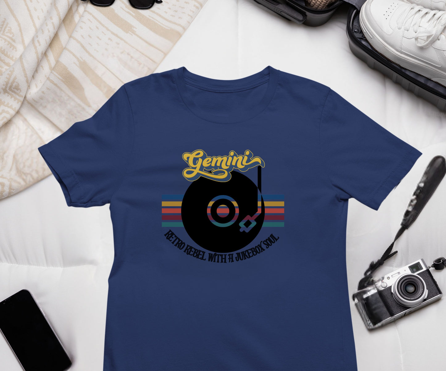 Gemini Retro T-shirt | Vinyl Record| Jukebox Rebel
