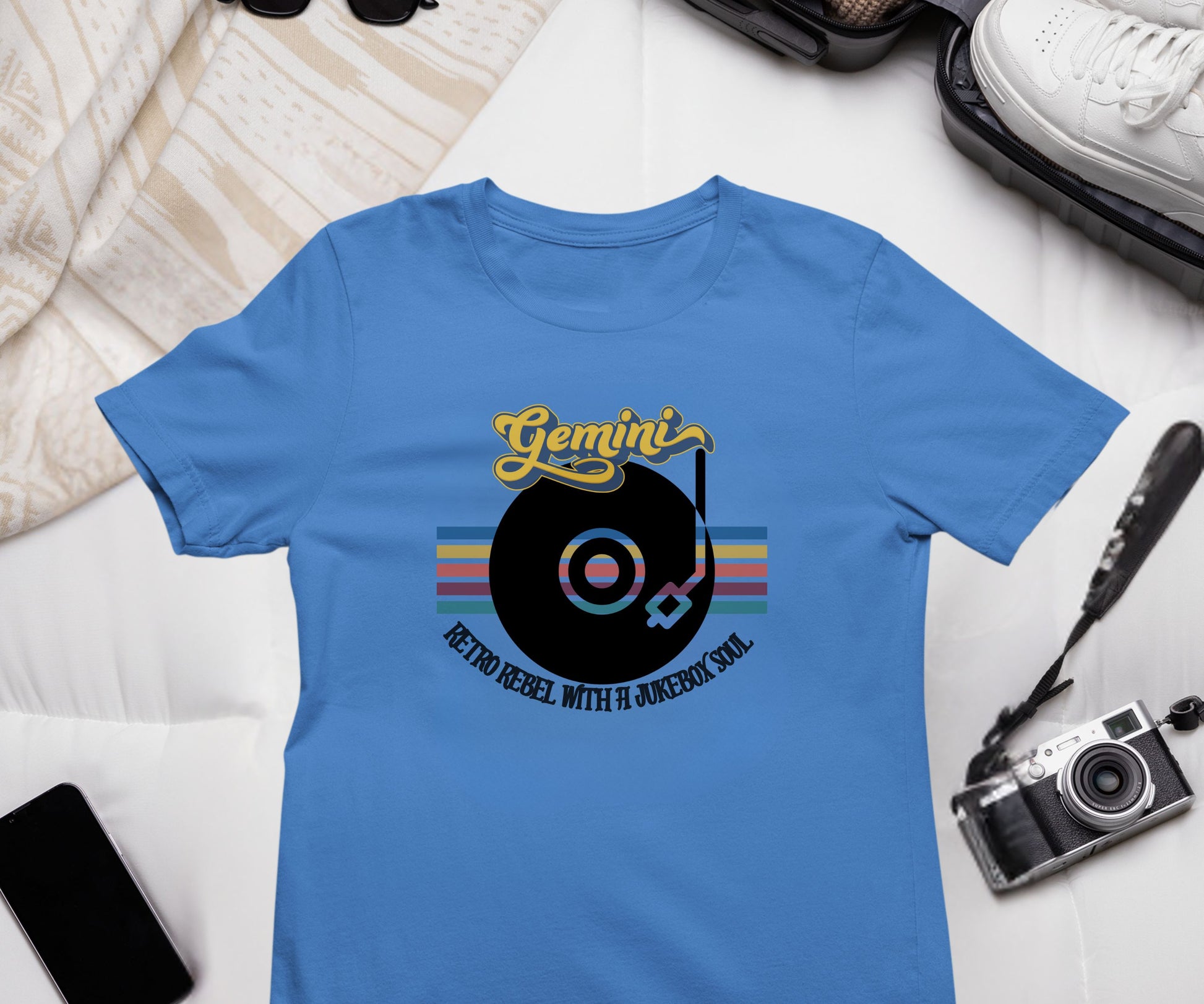 Gemini Retro T-shirt | Vinyl Record| Jukebox Rebel