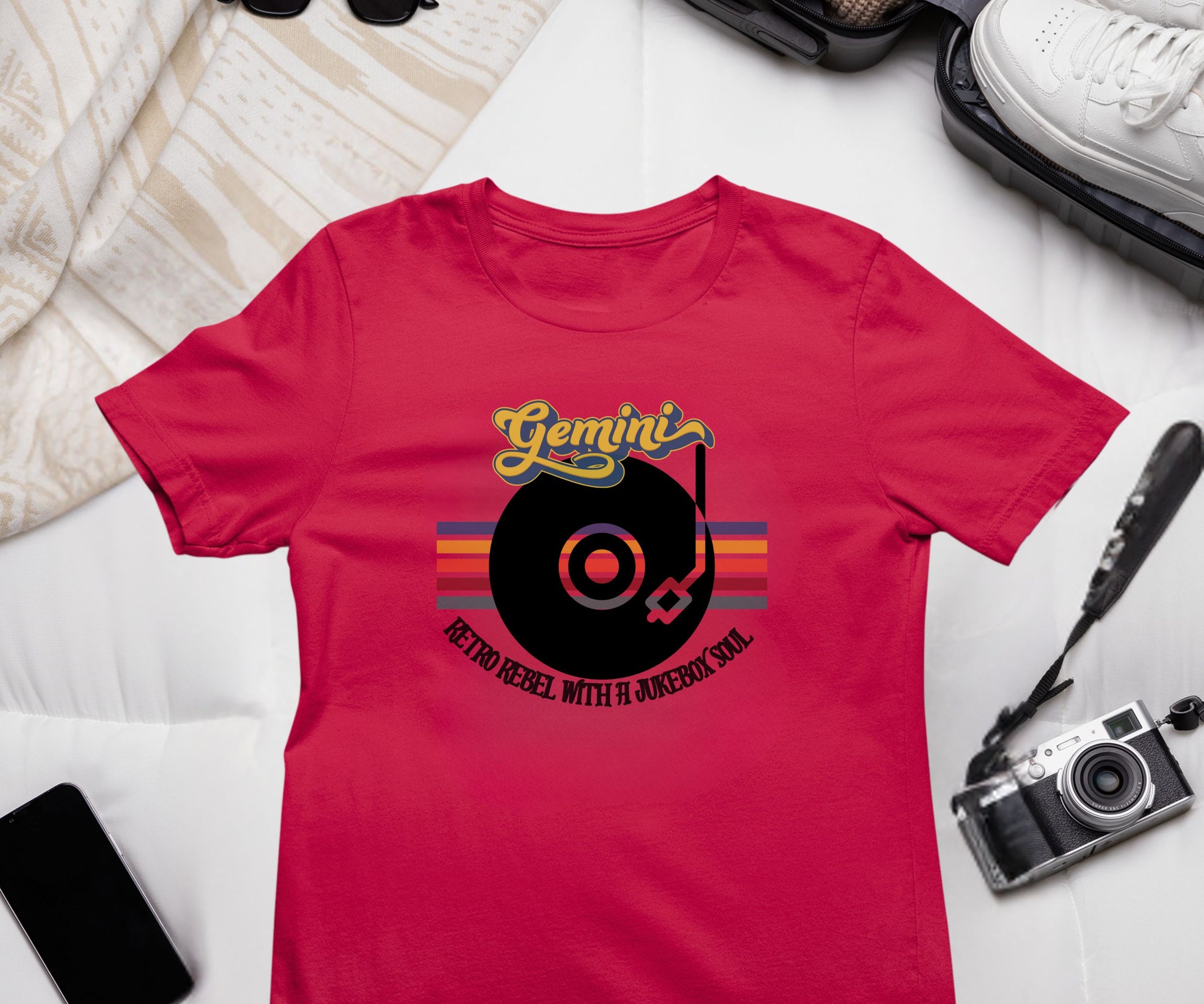 Gemini Retro T-shirt | Vinyl Record| Jukebox Rebel