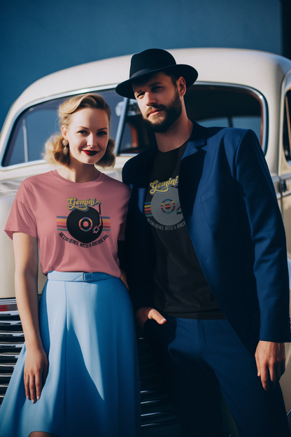 Gemini Retro T-shirt | Vinyl Record| Jukebox Rebel