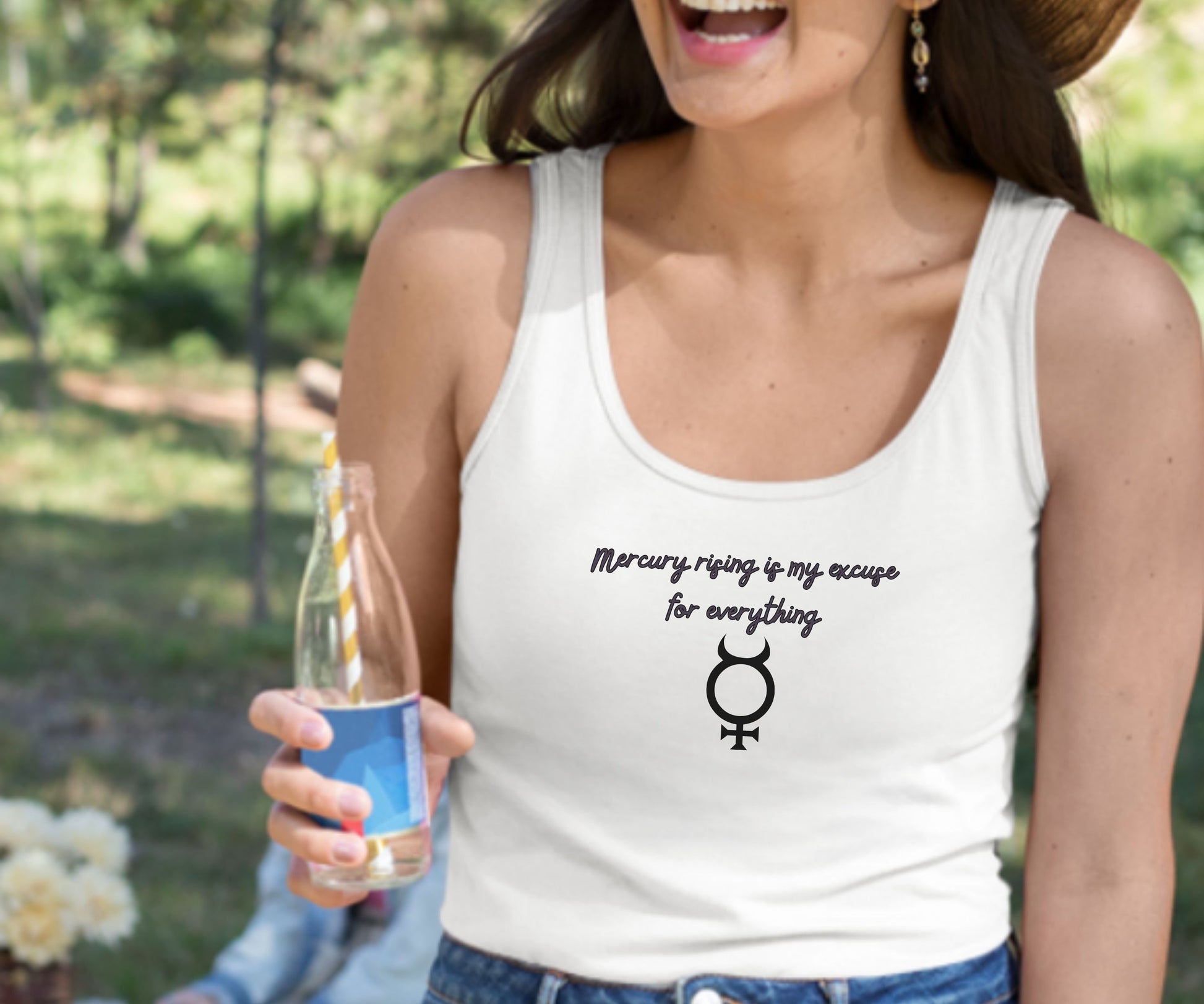 Mercury Rising Tank Top – Funny Astrology Excuse Shirt for Women