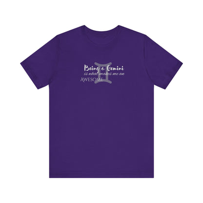 Awesome Unisex Gemini Tshirt | Horoscope Profession Tee Team Purple