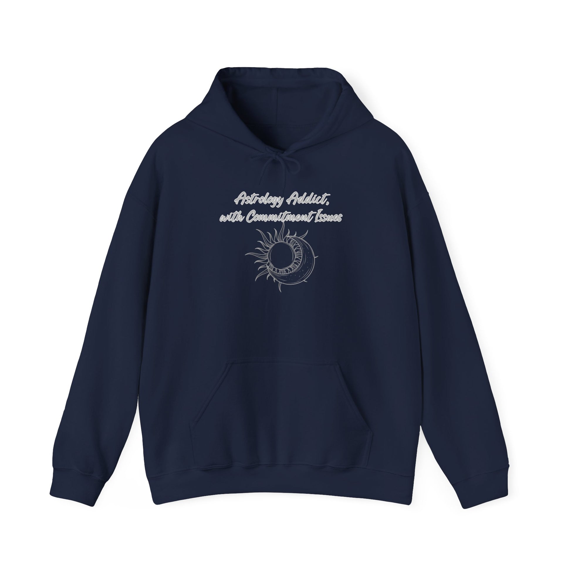 Astrology Addict | With Commitment Issues | Funny Zodiac Hoodie Navy