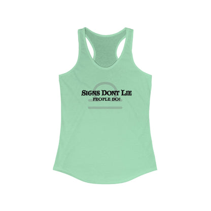 Signs Don't Lie, People Do! Zodiac Tank Top Solid Mint