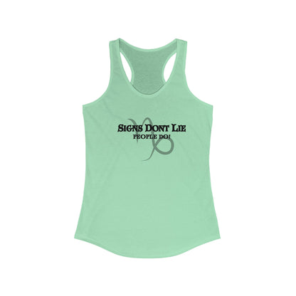 Signs Don't Lie, People Do! Zodiac Tank Top Solid Mint