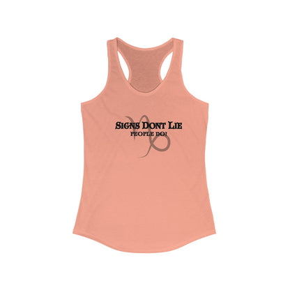Signs Don't Lie, People Do! Zodiac Tank Top Solid Light Orange