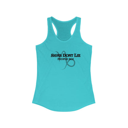 Signs Don't Lie, People Do! Zodiac Tank Top Solid Tahiti Blue