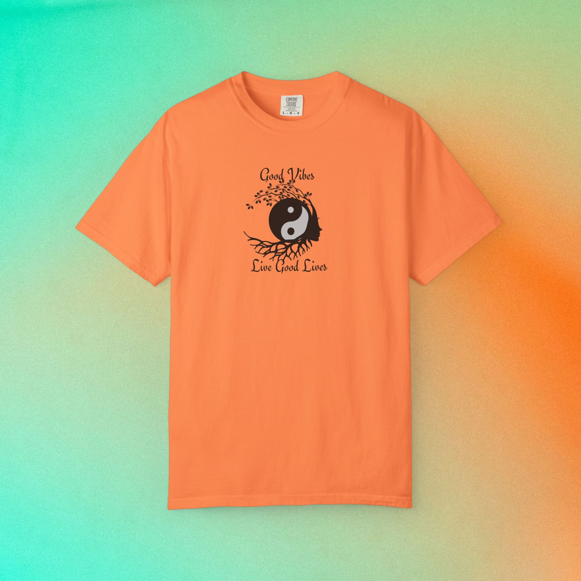 Good Vibes Live Good Lives T-Shirt – Yin Yang Tree of Life Tee Melon