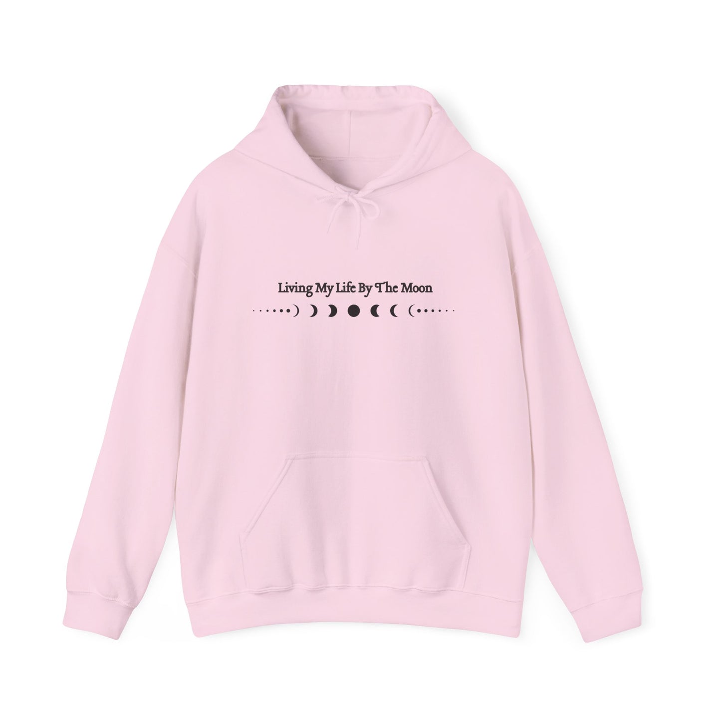Living My Life by the Moon Hoodie – Moon Phase Astrology Sweatshirt Light Pink