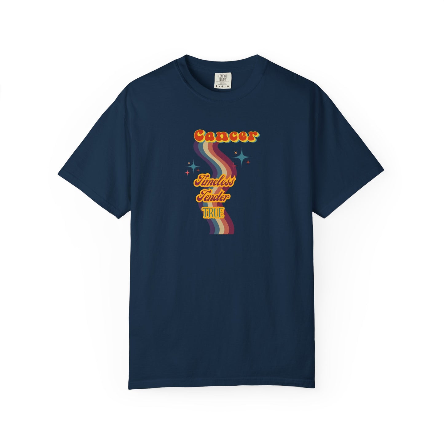 Cancer Zodiac Retro T-Shirt – Timeless • Tender • True True Navy