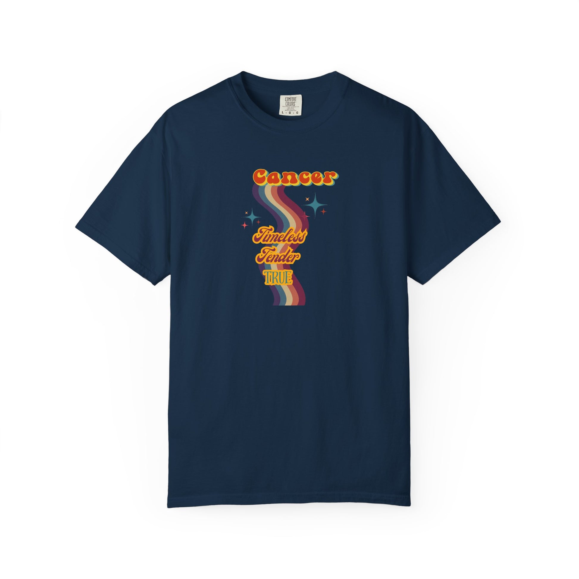 Cancer Zodiac Retro T-Shirt – Timeless • Tender • True True Navy