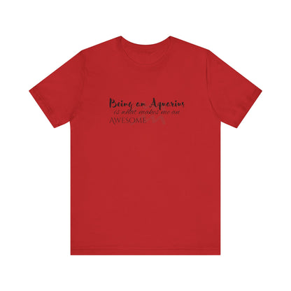 Awesome Unisex Aquarius Tshirt | Horoscope Profession Tee Red