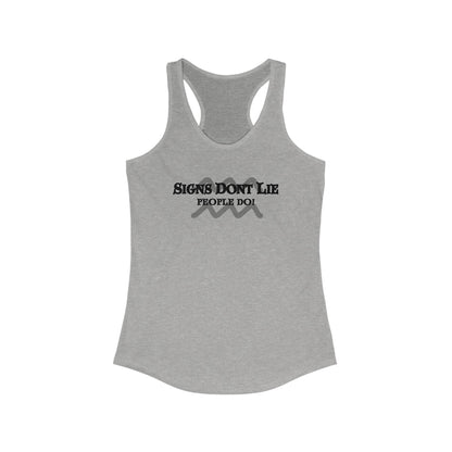 Signs Don't Lie, People Do! Zodiac Tank Top Heather Grey
