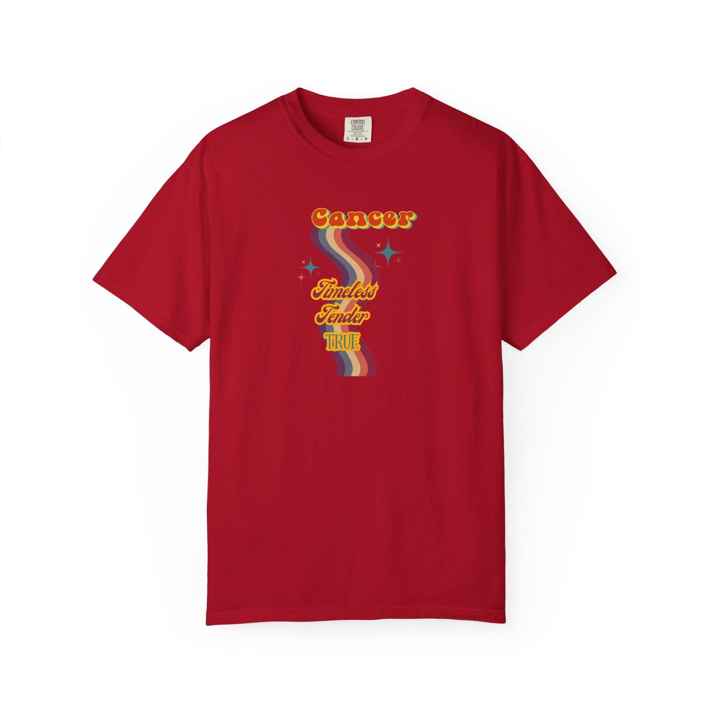 Cancer Zodiac Retro T-Shirt – Timeless • Tender • True Red