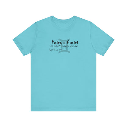 Awesome Unisex Gemini Tshirt | Horoscope Profession Tee Turquoise