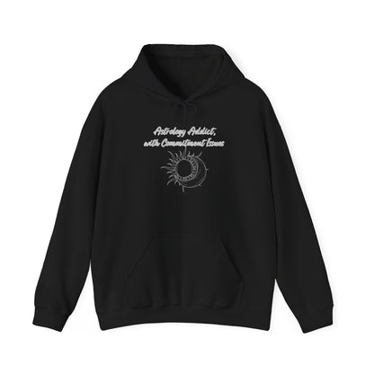 Astrology Addict | With Commitment Issues | Funny Zodiac Hoodie Black