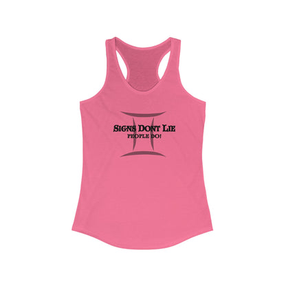 Signs Don't Lie, People Do! Zodiac Tank Top Solid Hot Pink