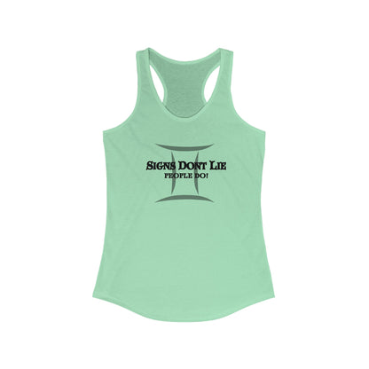 Signs Don't Lie, People Do! Zodiac Tank Top Solid Mint