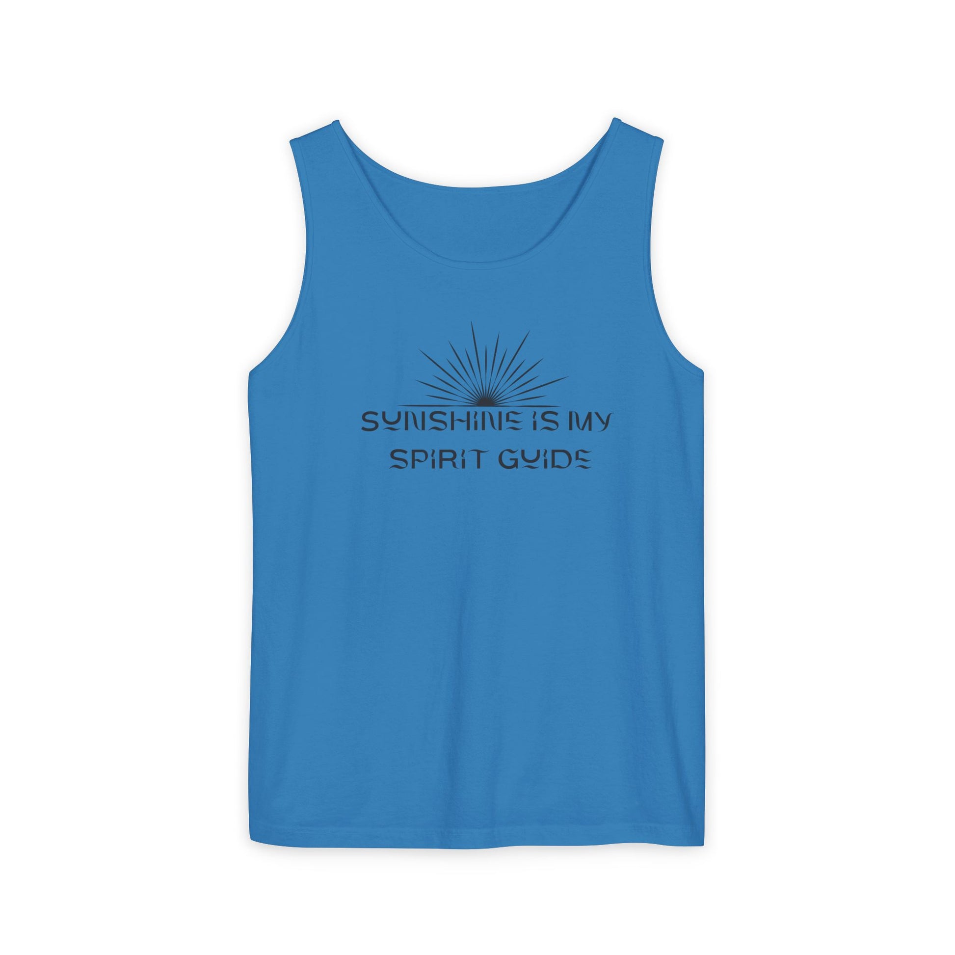 Sunshine Is My Spirit Guide Tank Top – Spiritual Unisex Summer Shirt Royal Caribe