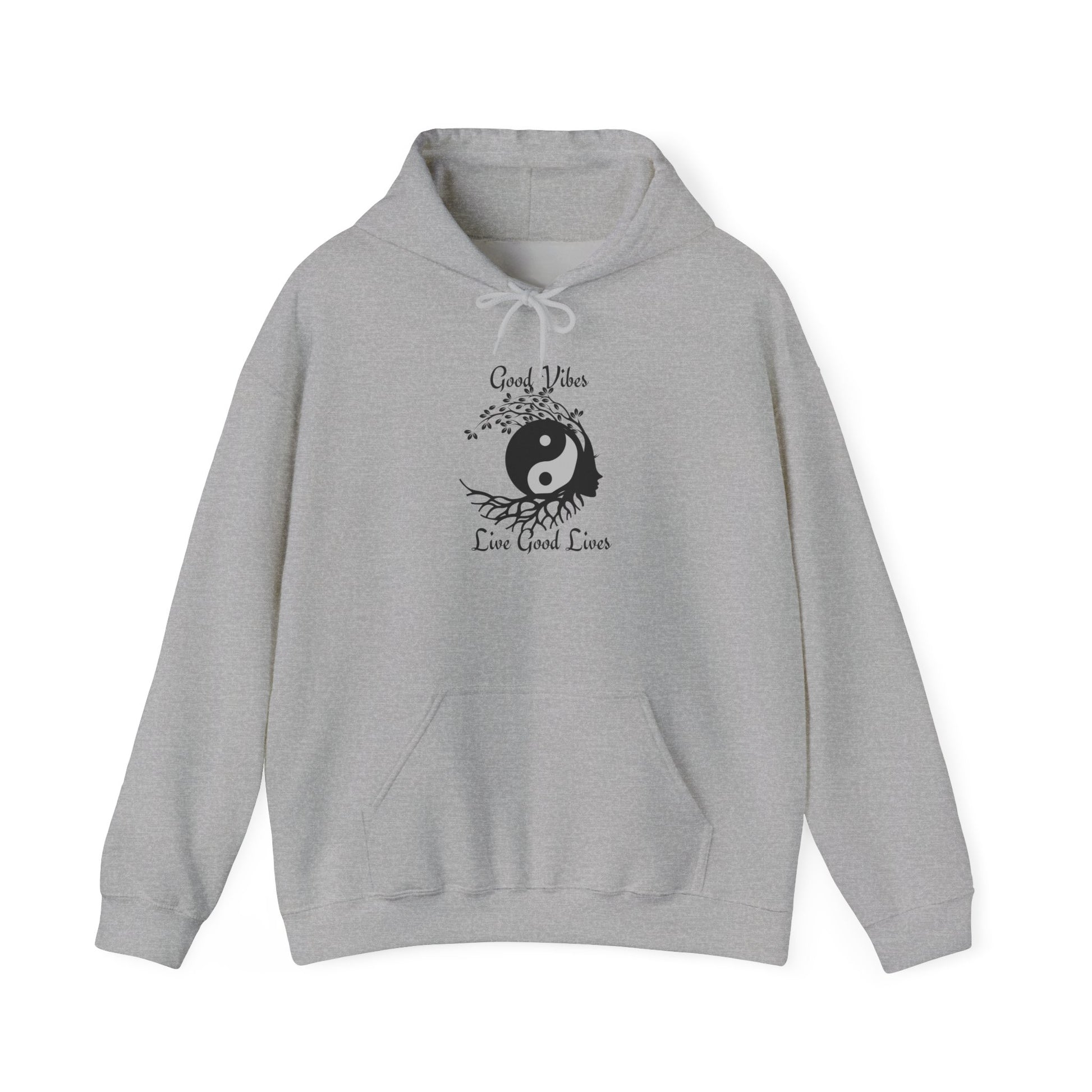 Good Vibes Hoodie – Manifestation & Mindfulness Apparel Sport Grey