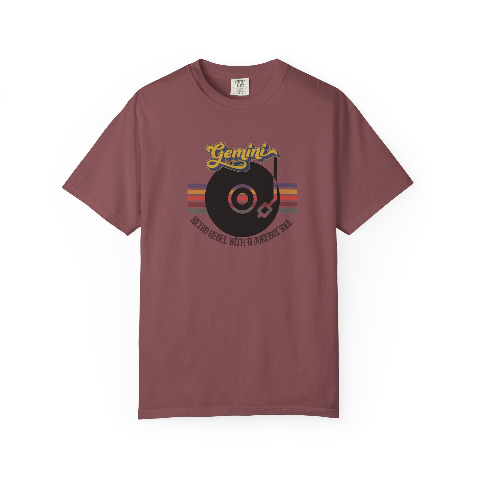 Gemini Retro T-shirt | Vinyl Record| Jukebox Rebel Brick
