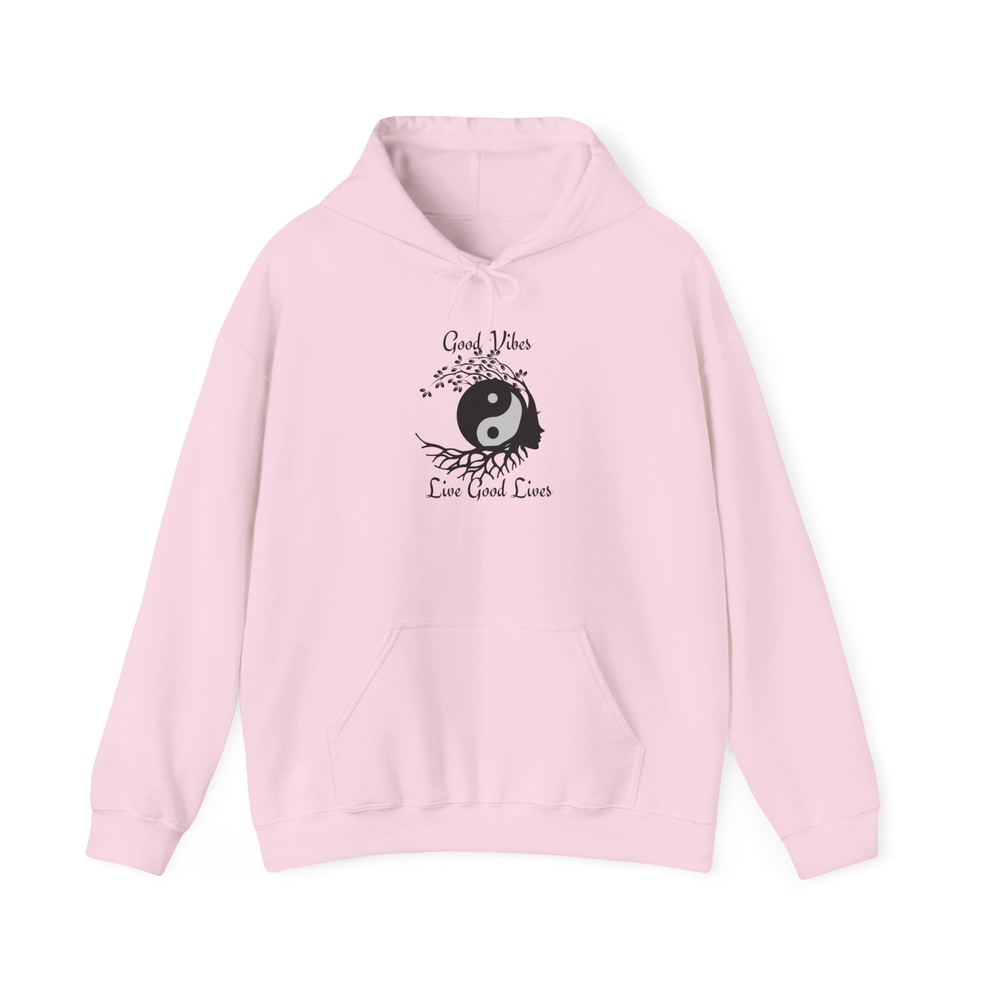 Good Vibes Hoodie – Manifestation & Mindfulness Apparel Light Pink