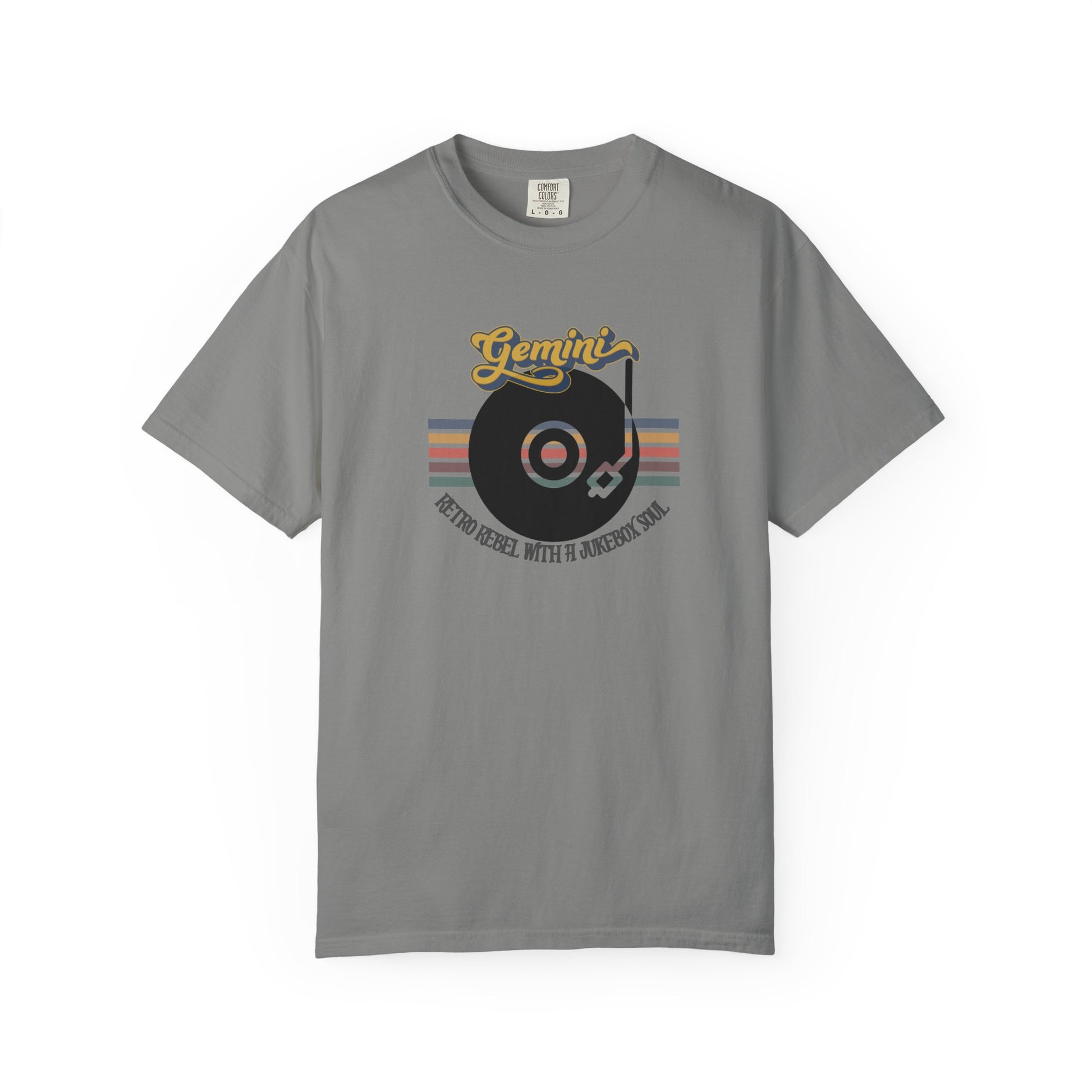 Gemini Retro T-shirt | Vinyl Record| Jukebox Rebel Granite