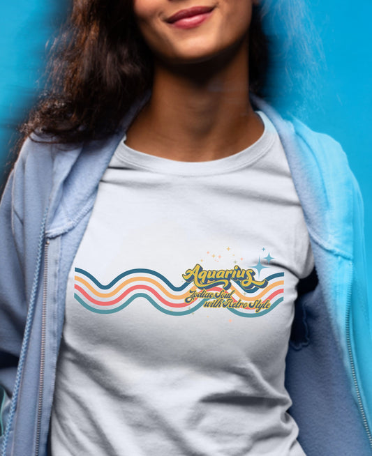 Aquarius Retro T-Shirt – Zodiac Soul Astrology Shirt for Aquarius Lovers