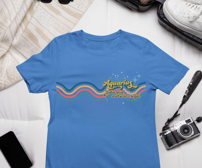 Aquarius Retro T-Shirt – Zodiac Soul Astrology Shirt for Aquarius Lovers