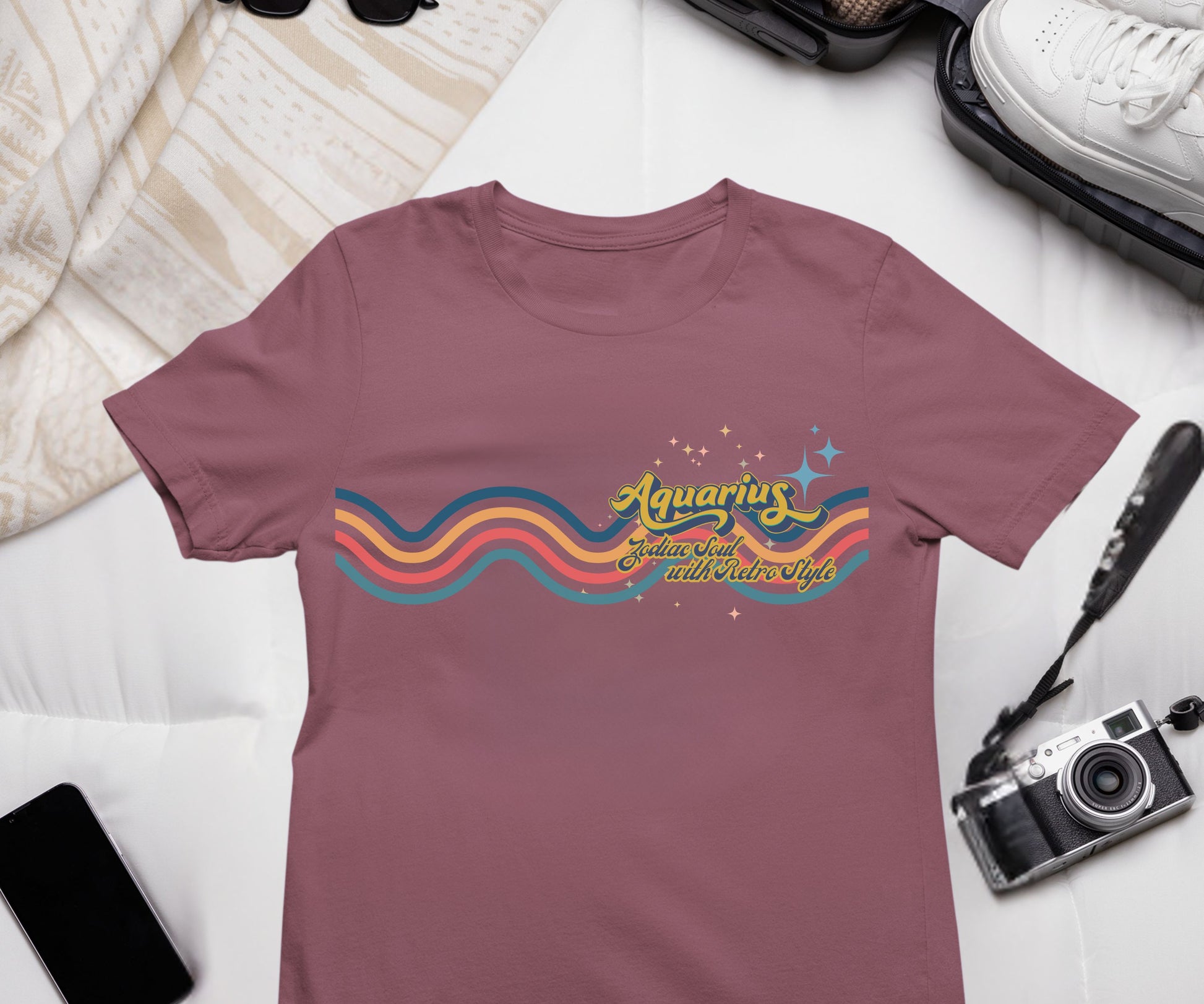 Aquarius Retro T-Shirt – Zodiac Soul Astrology Shirt for Aquarius Lovers