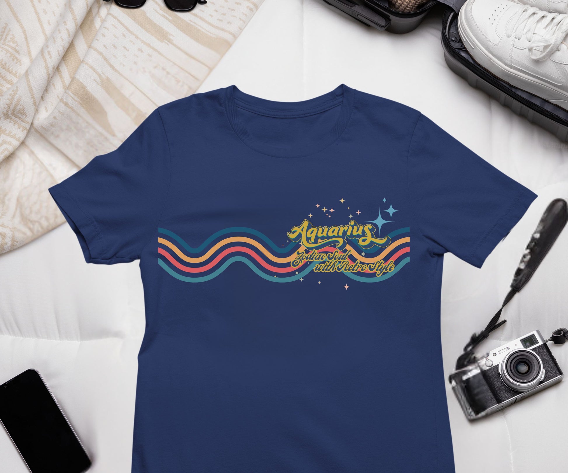 Aquarius Retro T-Shirt – Zodiac Soul Astrology Shirt for Aquarius Lovers
