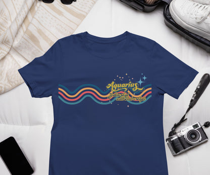 Aquarius Retro T-Shirt – Zodiac Soul Astrology Shirt for Aquarius Lovers
