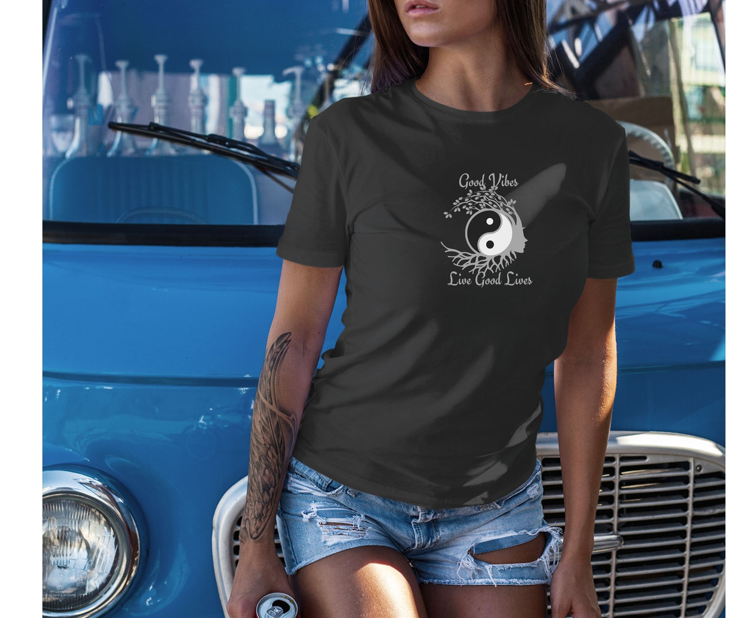 Good Vibes Live Good Lives T-Shirt – Yin Yang Tree of Life Tee